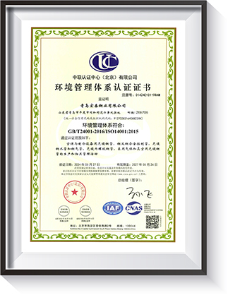 环境治理系统认证证书